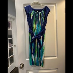 Joe Zee Blue Watercolor Sheath Dress